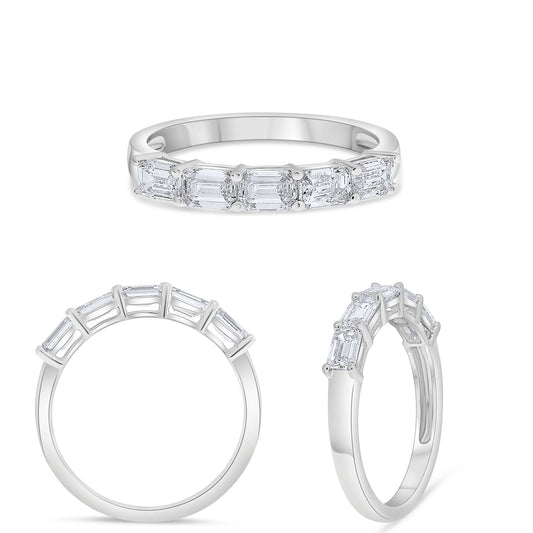 14K White Gold Emerald Cut Diamond Ring
