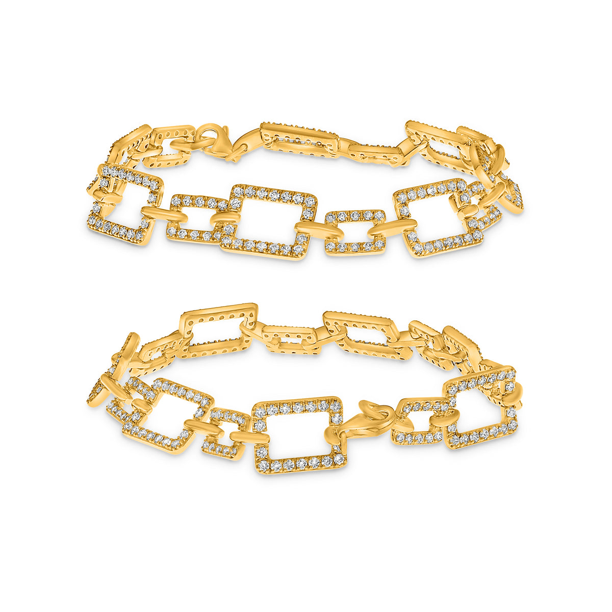 14K Yellow Gold Round Diamond Bracelet