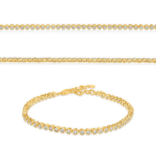 14K Yellow Gold Round Diamond Bracelet