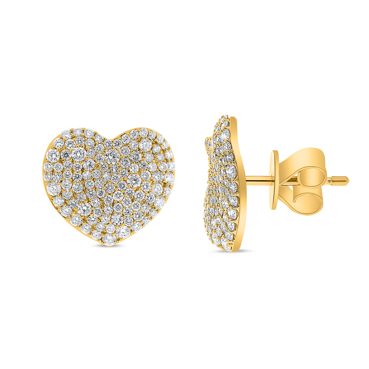 14K Yellow Gold Round Diamond Cluster Ring