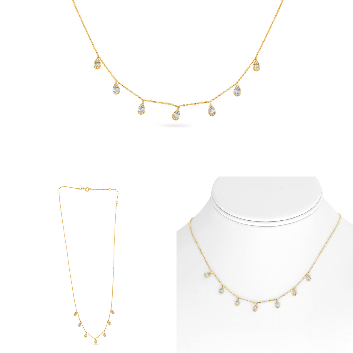 14K Yellow Gold Diamond Necklace