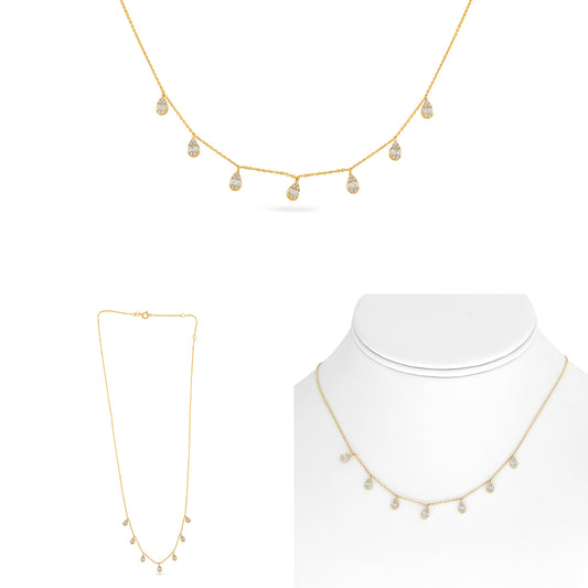 14K Yellow Gold Diamond Necklace