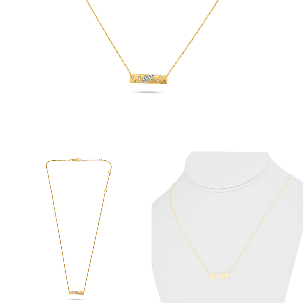 14K Yellow Gold Diamond Necklace