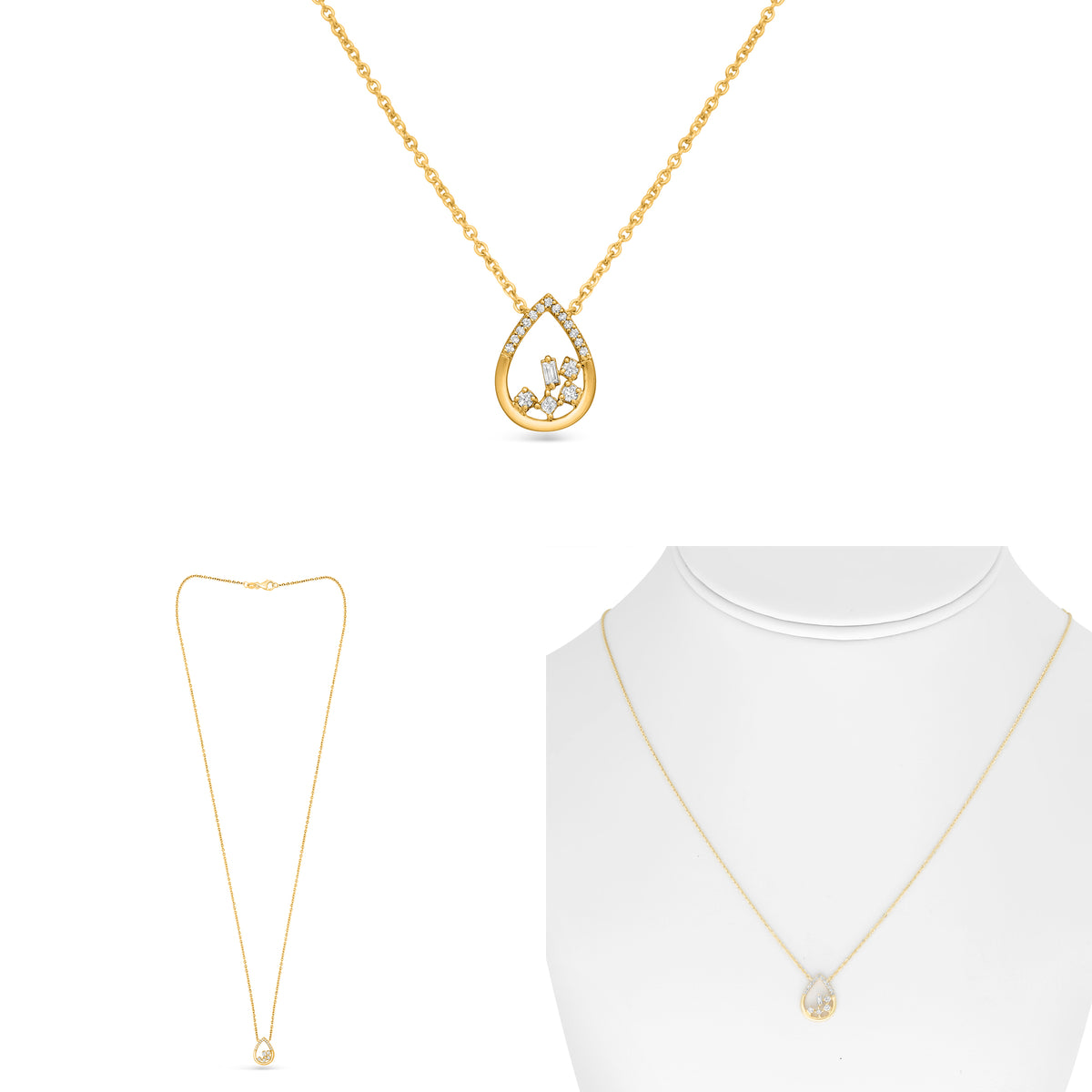 14K Yellow Gold Diamond Necklace