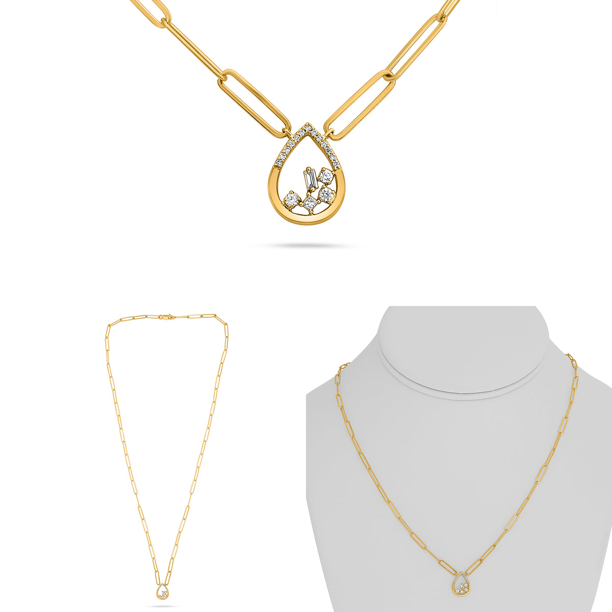14K Yellow Gold Diamond Necklace