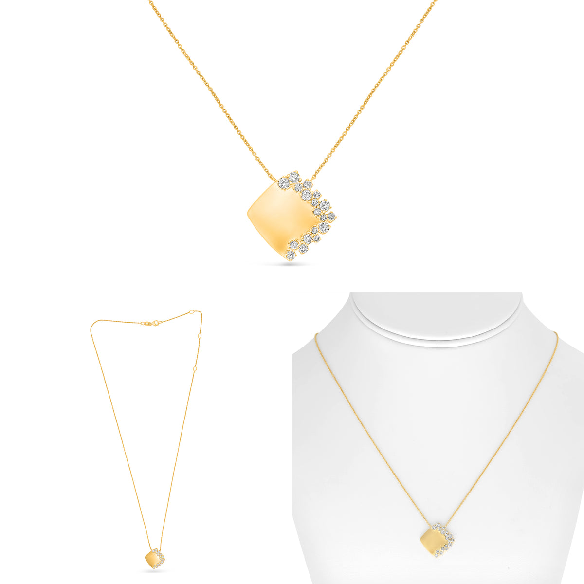 14K Yellow Gold Diamond Necklace