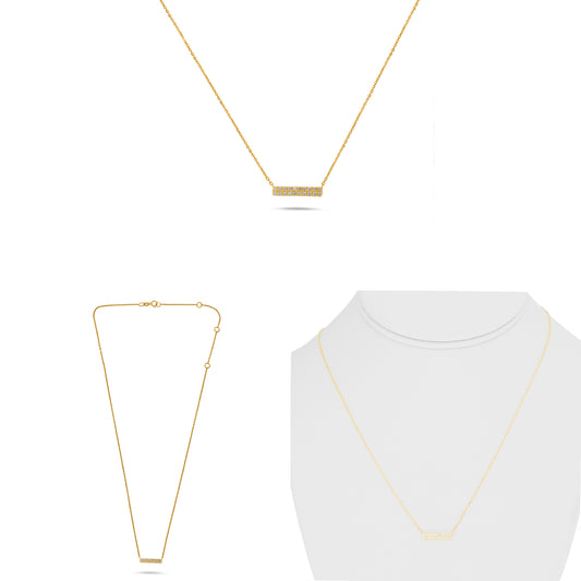 14K Yellow Gold Round Diamond Necklace