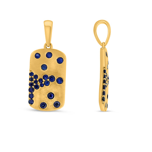 14K Yellow Gold Sapphire Cluster Pendant