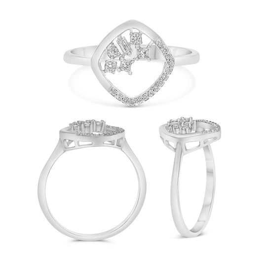 14K White Gold Diamond Ring
