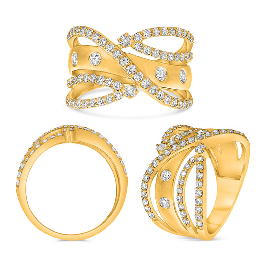 14K Yellow Gold Round Diamond Ring