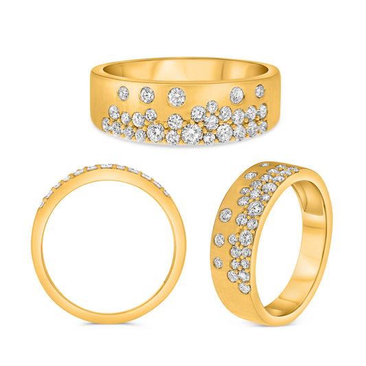 14K Yellow Gold Round Diamond Ring