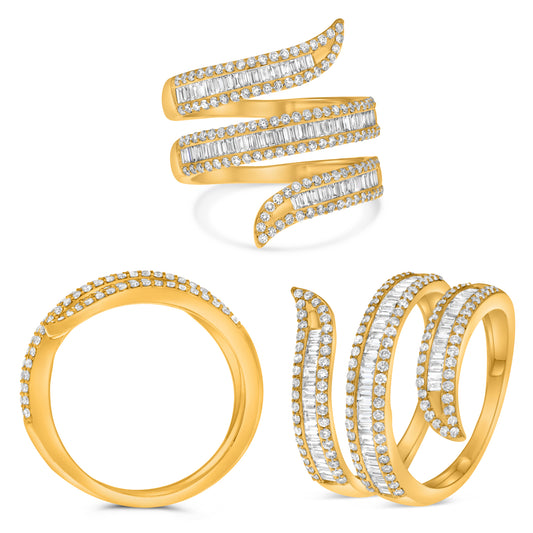 14K Yellow Gold Baguette Diamond Ring