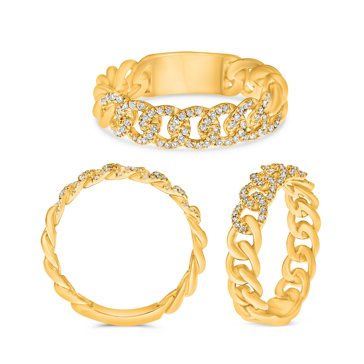 14K Yellow Gold Round Diamond Ring