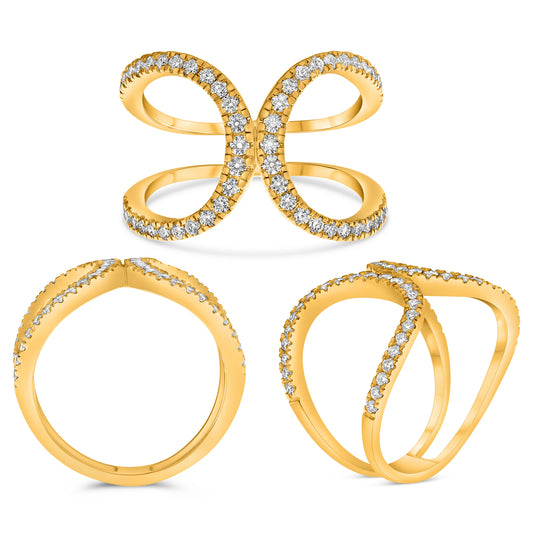 14K Yellow Gold Round Diamond Ring