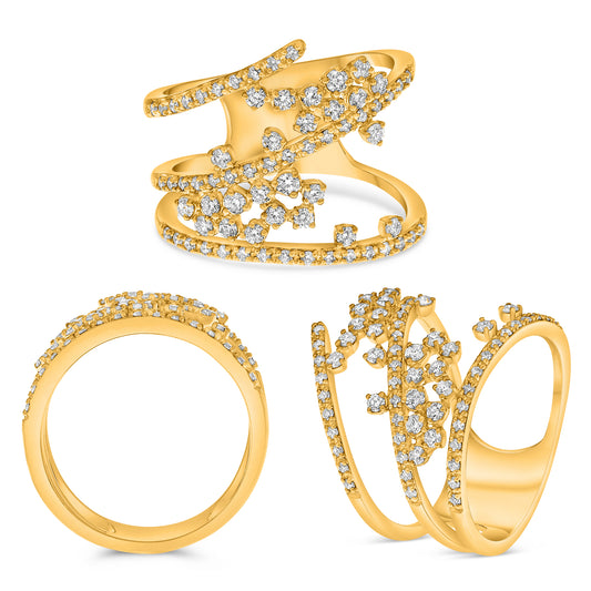14K Yellow Gold Round Diamond Ring