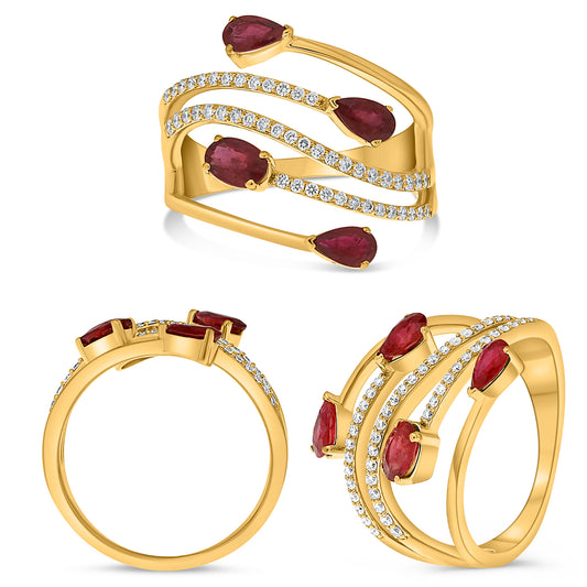 14K Yellow Gold Oval Ruby Ring