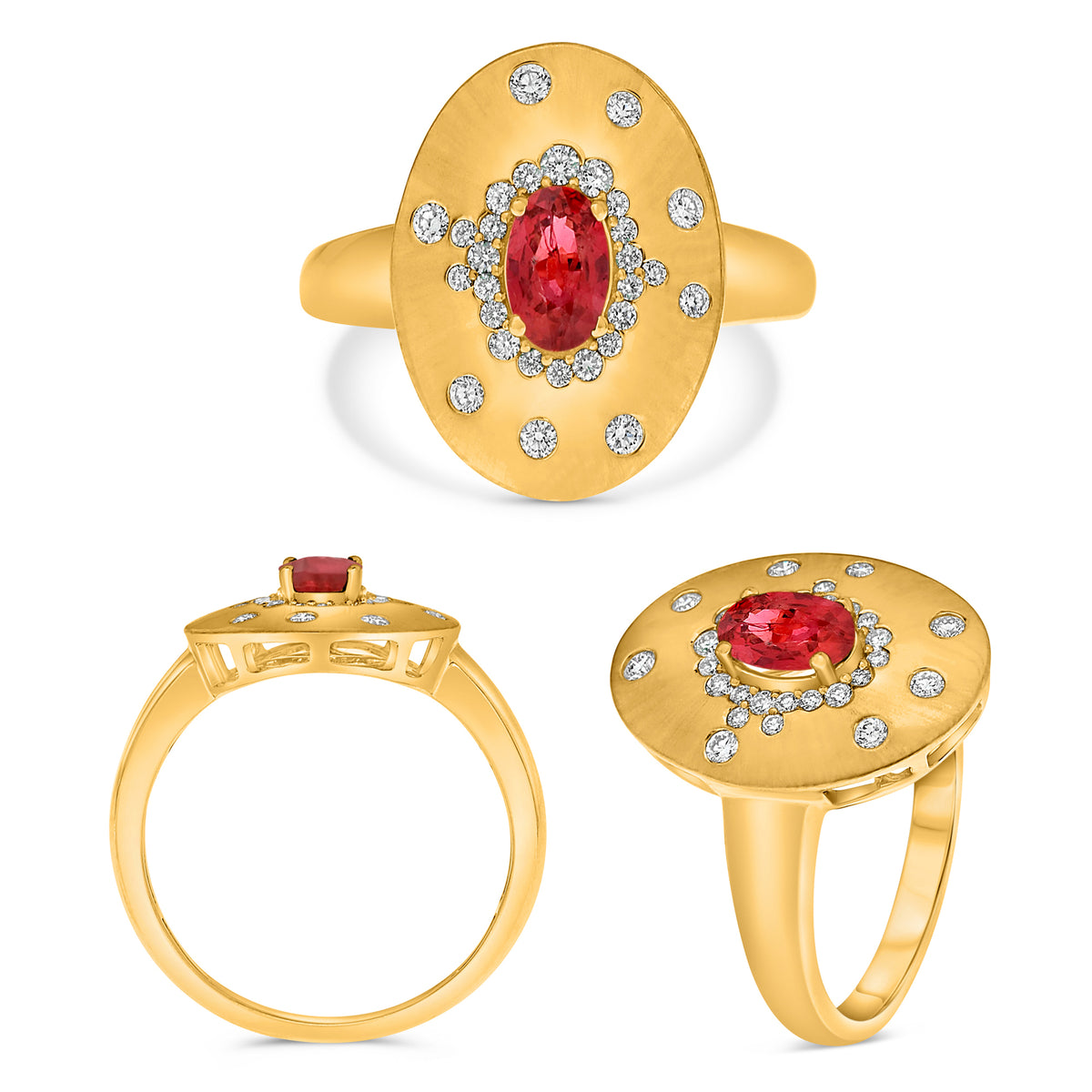 14K Yellow Gold Oval Ruby Ring