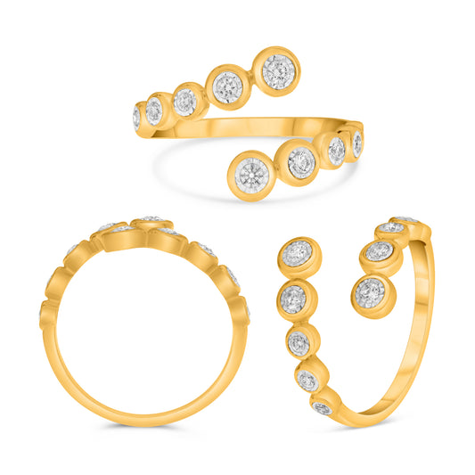 14K White & Yellow Gold Round Diamond Ring