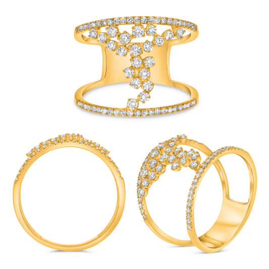 14K Yellow Gold Round Diamond Ring