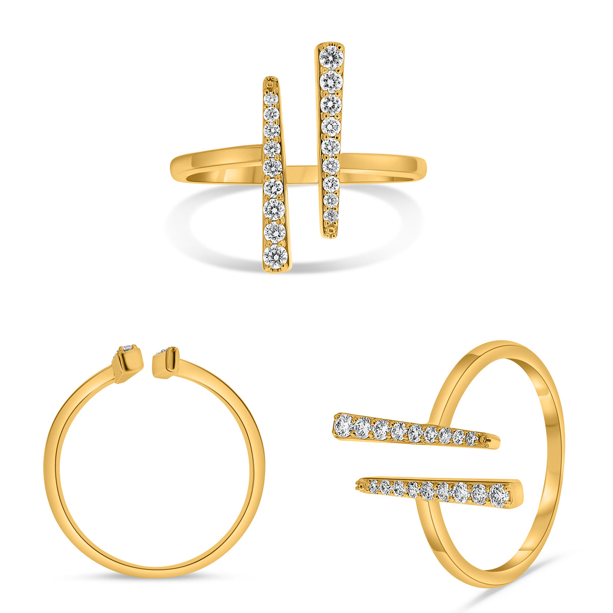 14K Yellow Gold Round Diamond Ring