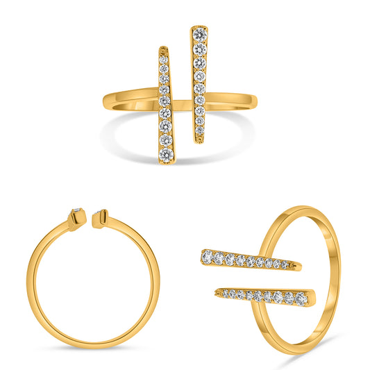 14K Yellow Gold Round Diamond Ring