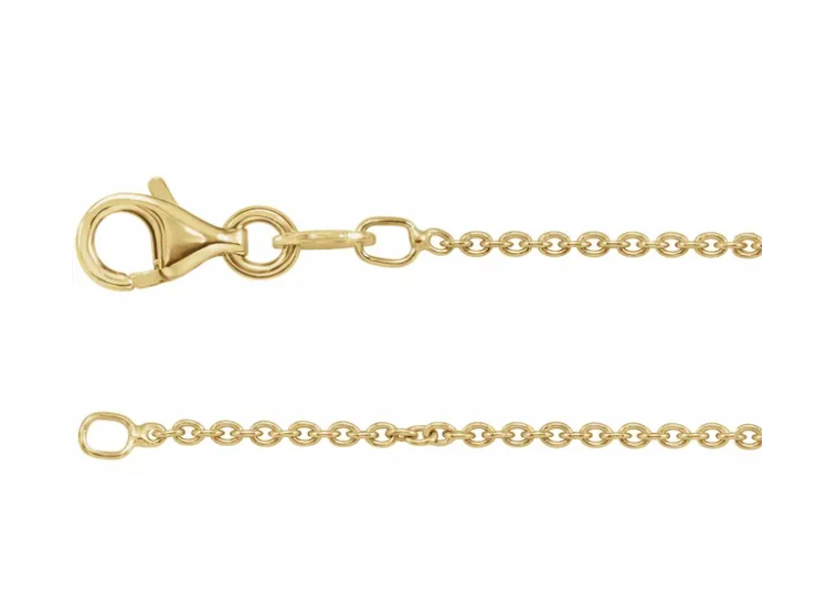 Yellow gold cable-link chain with lobster clasp