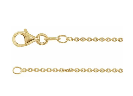 Yellow gold cable-link chain with lobster clasp