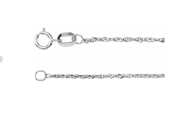 White gold Singapore chain with spring-ring clasp
