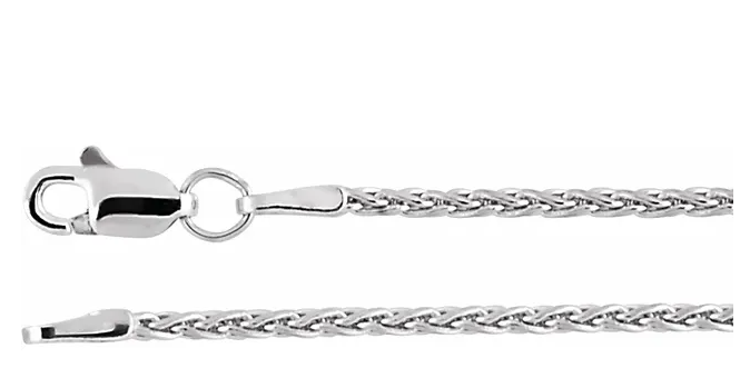 White gold wheat chain with lobster clasp