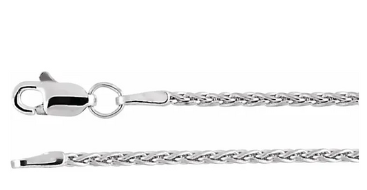 White gold wheat chain with lobster clasp